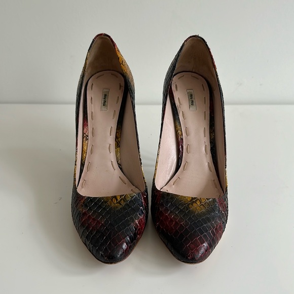 Miu Miu Multicolor Python print high heel pumps - Picture 1 of 8